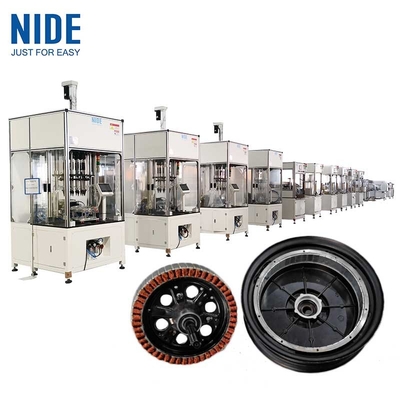 Bicicletta elettrica Linea di assemblaggio automatica del motore dello stator e del rotore del mozzo della ruota