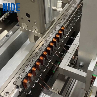 Macchina di avvolgimento automatico di bobine di statore lineare a tre pin
